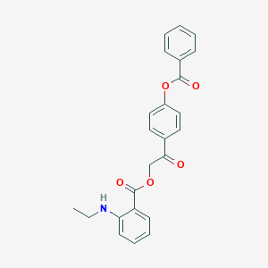 molecular formula C24H21NO5 B338806 2-[4-(Benzoyloxy)phenyl]-2-oxoethyl 2-(ethylamino)benzoate 