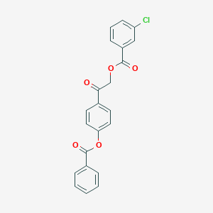 molecular formula C22H15ClO5 B338807 2-[4-(Benzoyloxy)phenyl]-2-oxoethyl 3-chlorobenzoate 