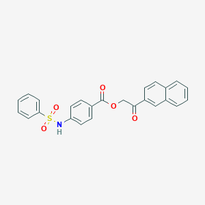 molecular formula C25H19NO5S B338816 2-(2-Naphthyl)-2-oxoethyl 4-[(phenylsulfonyl)amino]benzoate 
