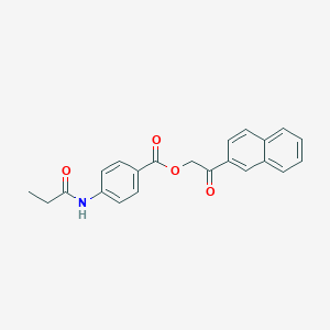 molecular formula C22H19NO4 B338817 2-(2-Naphthyl)-2-oxoethyl 4-(propionylamino)benzoate 