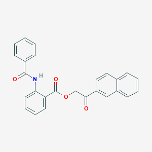 molecular formula C26H19NO4 B338823 2-(2-Naphthyl)-2-oxoethyl 2-(benzoylamino)benzoate 