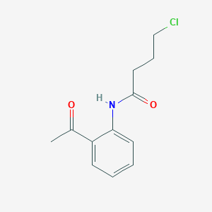 molecular formula C12H14ClNO2 B3388312 N-(2-acetylphenyl)-4-chlorobutanamide CAS No. 869716-06-3