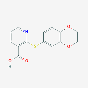 molecular formula C14H11NO4S B3388324 2-(2,3-Dihydro-1,4-benzodioxin-6-ylsulfanyl)pyridine-3-carboxylic acid CAS No. 870693-02-0