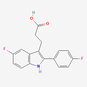 molecular formula C17H13F2NO2 B3388328 3-[5-fluoro-2-(4-fluorophenyl)-1H-indol-3-yl]propanoic Acid CAS No. 870693-09-7