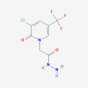 molecular formula C8H7ClF3N3O2 B3388343 2-[3-Chloro-2-oxo-5-(trifluoromethyl)-1,2-dihydropyridin-1-yl]acetohydrazide CAS No. 871217-51-5