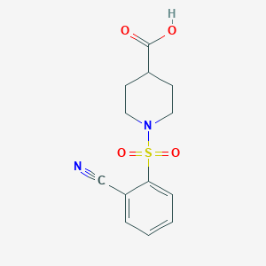 molecular formula C13H14N2O4S B3388357 1-(2-Cyanobenzenesulfonyl)piperidine-4-carboxylic acid CAS No. 871478-83-0