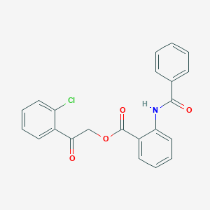 molecular formula C22H16ClNO4 B338837 2-(2-Chlorophenyl)-2-oxoethyl 2-(benzoylamino)benzoate 