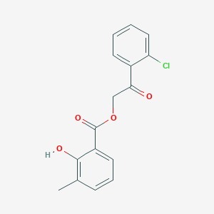 molecular formula C16H13ClO4 B338838 2-(2-Chlorophenyl)-2-oxoethyl 2-hydroxy-3-methylbenzoate 