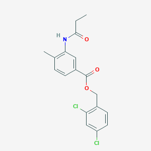 molecular formula C18H17Cl2NO3 B338847 2,4-Dichlorobenzyl 4-methyl-3-(propionylamino)benzoate 