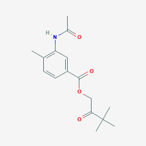 molecular formula C16H21NO4 B338850 3,3-Dimethyl-2-oxobutyl 3-(acetylamino)-4-methylbenzoate 