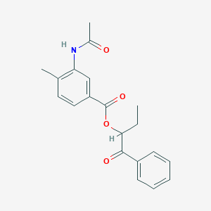 molecular formula C20H21NO4 B338851 1-Benzoylpropyl 3-(acetylamino)-4-methylbenzoate 