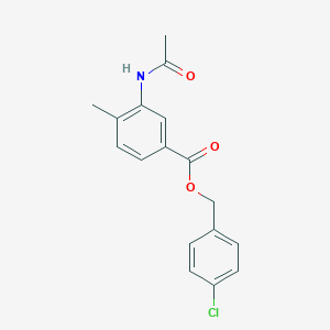 molecular formula C17H16ClNO3 B338852 4-Chlorobenzyl 3-(acetylamino)-4-methylbenzoate 