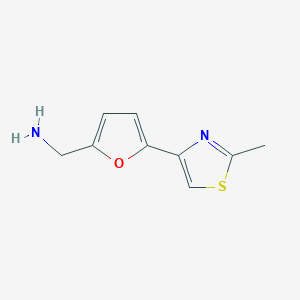 B3388528 [5-(2-Methyl-1,3-thiazol-4-yl)furan-2-yl]methanamine CAS No. 878465-91-9