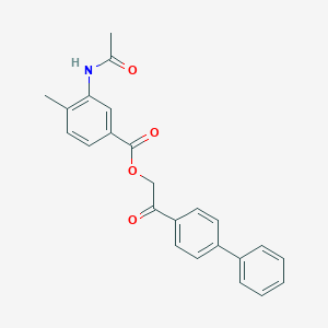 molecular formula C24H21NO4 B338855 2-(Biphenyl-4-yl)-2-oxoethyl 3-(acetylamino)-4-methylbenzoate 