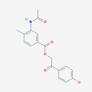 2-(4-Bromophenyl)-2-oxoethyl 3-(acetylamino)-4-methylbenzoate