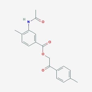 molecular formula C19H19NO4 B338858 2-(4-Methylphenyl)-2-oxoethyl 3-(acetylamino)-4-methylbenzoate 