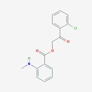 molecular formula C16H14ClNO3 B338860 2-(2-Chlorophenyl)-2-oxoethyl 2-(methylamino)benzoate 