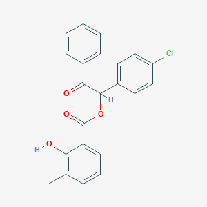 molecular formula C22H17ClO4 B338864 1-(4-Chlorophenyl)-2-oxo-2-phenylethyl 2-hydroxy-3-methylbenzoate 