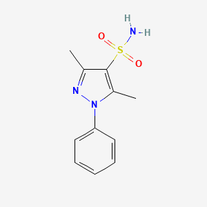 molecular formula C11H13N3O2S B3388643 3,5-Dimethyl-1-phenyl-1H-pyrazole-4-sulfonamide CAS No. 88398-58-7