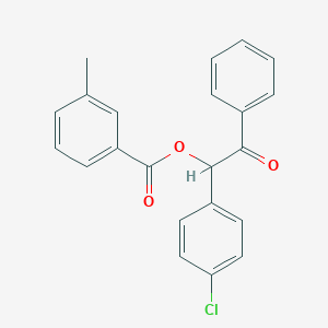 molecular formula C22H17ClO3 B338865 1-(4-Chlorophenyl)-2-oxo-2-phenylethyl 3-methylbenzoate 
