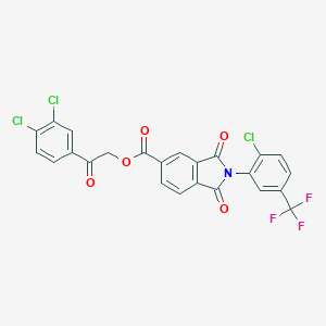 molecular formula C24H11Cl3F3NO5 B338867 2-(3,4-Dichlorophenyl)-2-oxoethyl 2-[2-chloro-5-(trifluoromethyl)phenyl]-1,3-dioxo-5-isoindolinecarboxylate 