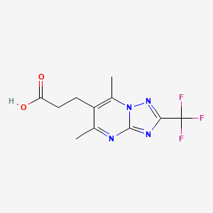 molecular formula C11H11F3N4O2 B3388677 3-[5,7-二甲基-2-(三氟甲基)-[1,2,4]三唑并[1,5-a]嘧啶-6-基]丙酸 CAS No. 885525-04-2