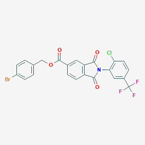 molecular formula C23H12BrClF3NO4 B338868 4-Bromobenzyl 2-[2-chloro-5-(trifluoromethyl)phenyl]-1,3-dioxo-5-isoindolinecarboxylate 