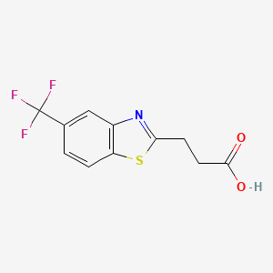molecular formula C11H8F3NO2S B3388683 3-[5-(Trifluoromethyl)-1,3-benzothiazol-2-yl]propanoic acid CAS No. 885527-39-9