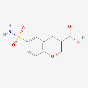 molecular formula C10H11NO5S B3388687 6-sulfamoyl-3,4-dihydro-2H-1-benzopyran-3-carboxylic acid CAS No. 885532-14-9