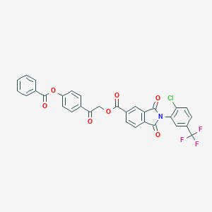 molecular formula C31H17ClF3NO7 B338869 2-[4-(Benzoyloxy)phenyl]-2-oxoethyl 2-[2-chloro-5-(trifluoromethyl)phenyl]-1,3-dioxo-5-isoindolinecarboxylate 