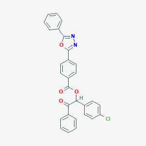 molecular formula C29H19ClN2O4 B338872 1-(4-Chlorophenyl)-2-oxo-2-phenylethyl 4-(5-phenyl-1,3,4-oxadiazol-2-yl)benzoate 