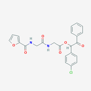 molecular formula C23H19ClN2O6 B338874 1-(4-Chlorophenyl)-2-oxo-2-phenylethyl {[(2-furoylamino)acetyl]amino}acetate 