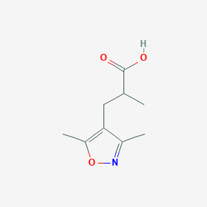 molecular formula C9H13NO3 B3388797 3-(Dimethyl-1,2-oxazol-4-yl)-2-methylpropanoic acid CAS No. 893641-05-9