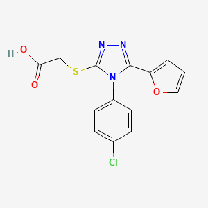 molecular formula C14H10ClN3O3S B3388806 2-{[4-(4-chlorophenyl)-5-(furan-2-yl)-4H-1,2,4-triazol-3-yl]sulfanyl}acetic acid CAS No. 893725-75-2
