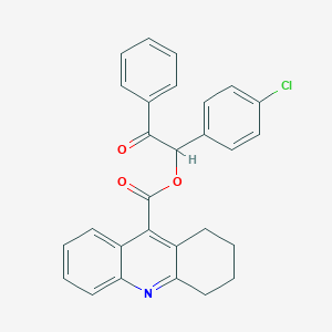 molecular formula C28H22ClNO3 B338882 1-(4-Chlorophenyl)-2-oxo-2-phenylethyl 1,2,3,4-tetrahydro-9-acridinecarboxylate 