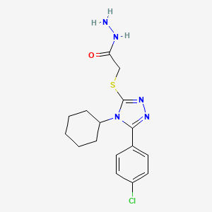 molecular formula C16H20ClN5OS B3388823 2-{[5-(4-chlorophenyl)-4-cyclohexyl-4H-1,2,4-triazol-3-yl]sulfanyl}acetohydrazide CAS No. 893726-16-4