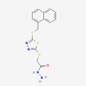 molecular formula C15H14N4OS3 B3388825 2-({5-[(Naphthalen-1-ylmethyl)sulfanyl]-1,3,4-thiadiazol-2-yl}sulfanyl)acetohydrazide CAS No. 893726-79-9