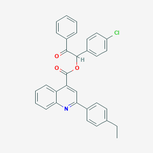 molecular formula C32H24ClNO3 B338884 1-(4-Chlorophenyl)-2-oxo-2-phenylethyl 2-(4-ethylphenyl)-4-quinolinecarboxylate 