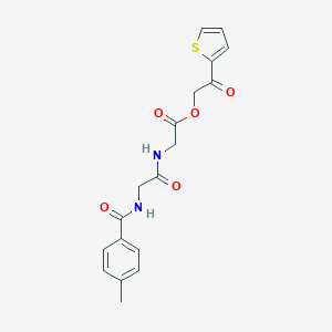 molecular formula C18H18N2O5S B338885 2-Oxo-2-(2-thienyl)ethyl ({[(4-methylbenzoyl)amino]acetyl}amino)acetate 