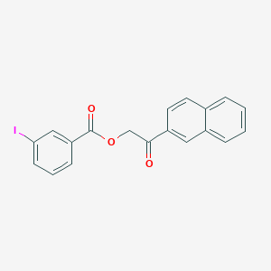 molecular formula C19H13IO3 B338886 2-(2-Naphthyl)-2-oxoethyl 3-iodobenzoate 