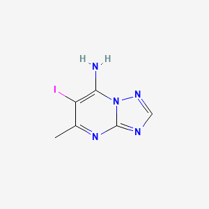 molecular formula C6H6IN5 B3388897 6-Iodo-5-methyl-[1,2,4]triazolo[1,5-a]pyrimidin-7-amine CAS No. 89640-60-8