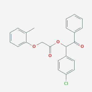 molecular formula C23H19ClO4 B338895 1-(4-Chlorophenyl)-2-oxo-2-phenylethyl (2-methylphenoxy)acetate 
