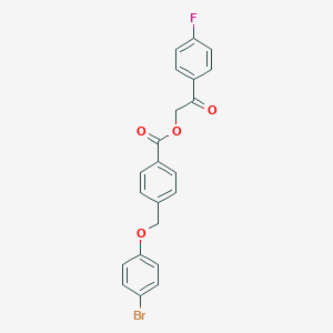 molecular formula C22H16BrFO4 B338896 2-(4-Fluorophenyl)-2-oxoethyl 4-[(4-bromophenoxy)methyl]benzoate 