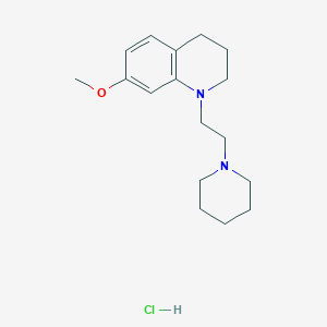 molecular formula C17H27ClN2O B033890 Quinoline, 1,2,3,4-tetrahydro-7-methoxy-1-(2-piperidinoethyl)-, monohydrochloride CAS No. 102259-75-6