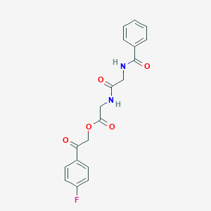 molecular formula C19H17FN2O5 B338902 2-(4-Fluorophenyl)-2-oxoethyl {[(benzoylamino)acetyl]amino}acetate 