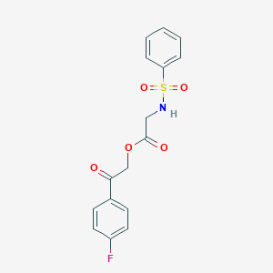 2-(4-Fluorophenyl)-2-oxoethyl [(phenylsulfonyl)amino]acetate