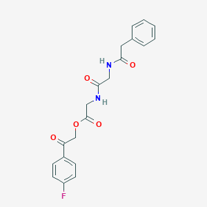 molecular formula C20H19FN2O5 B338904 2-(4-Fluorophenyl)-2-oxoethyl 2-[2-(2-phenylacetamido)acetamido]acetate 