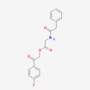 molecular formula C18H16FNO4 B338905 2-(4-Fluorophenyl)-2-oxoethyl [(phenylacetyl)amino]acetate 