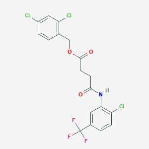 molecular formula C18H13Cl3F3NO3 B338911 2,4-Dichlorobenzyl 4-[2-chloro-5-(trifluoromethyl)anilino]-4-oxobutanoate 