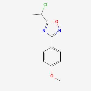 molecular formula C11H11ClN2O2 B3389110 5-(1-Chloroethyl)-3-(4-methoxyphenyl)-1,2,4-oxadiazole CAS No. 91066-38-5